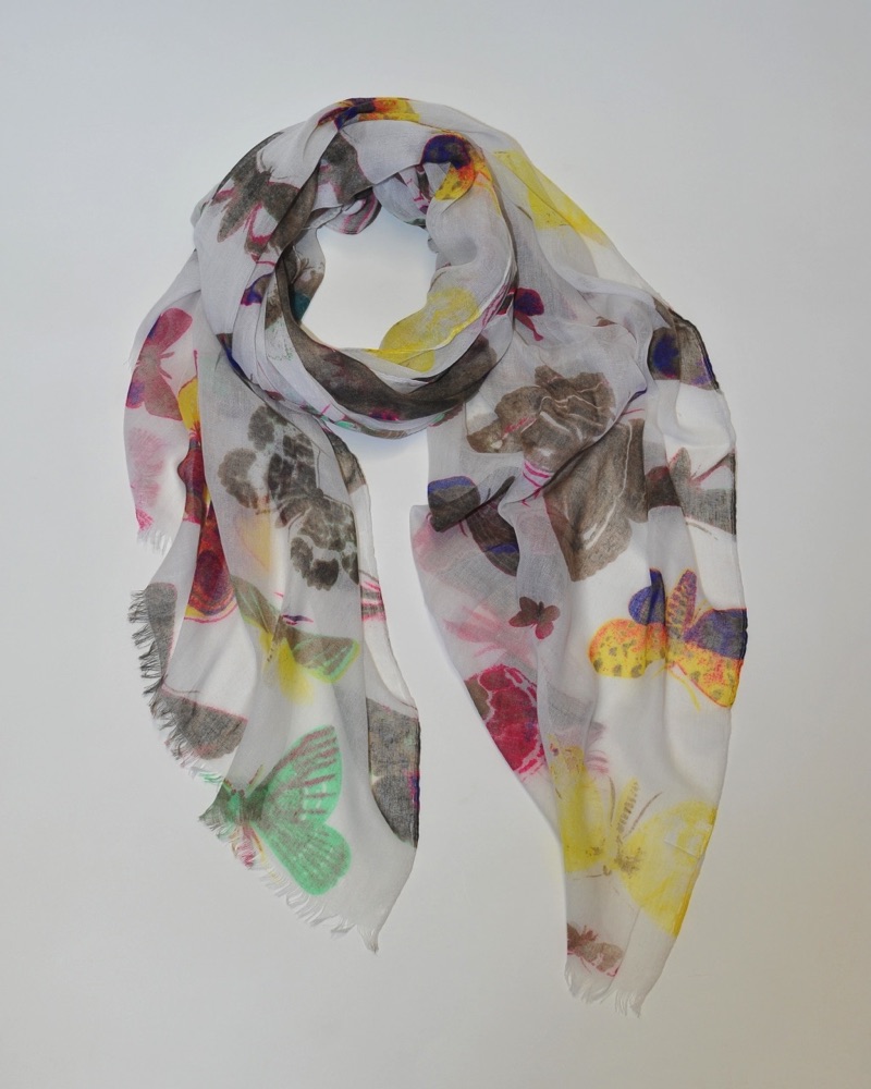 Butterfly Scarf - White