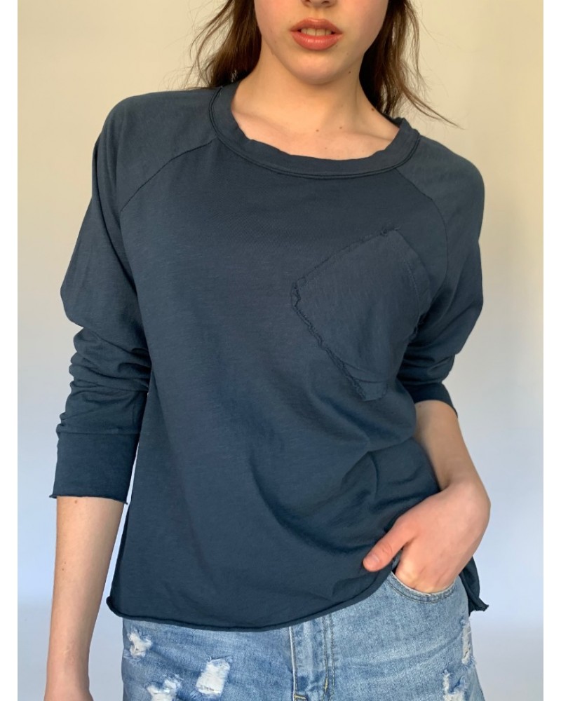 Navy Pocket T