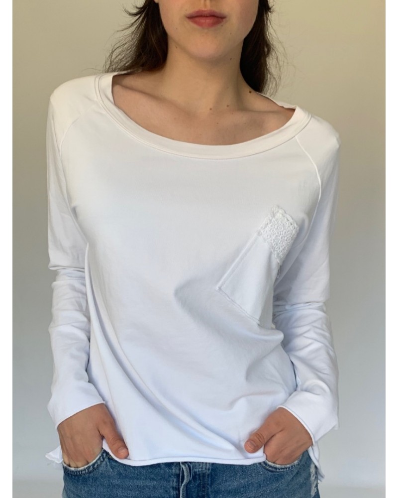 Lace Sweatshirt White