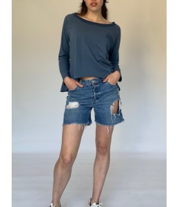 Lace Sweatshirt Denim