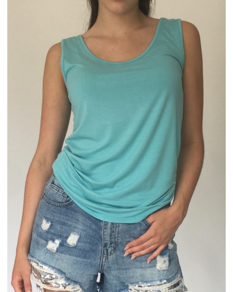 Turquoise Plain Vest