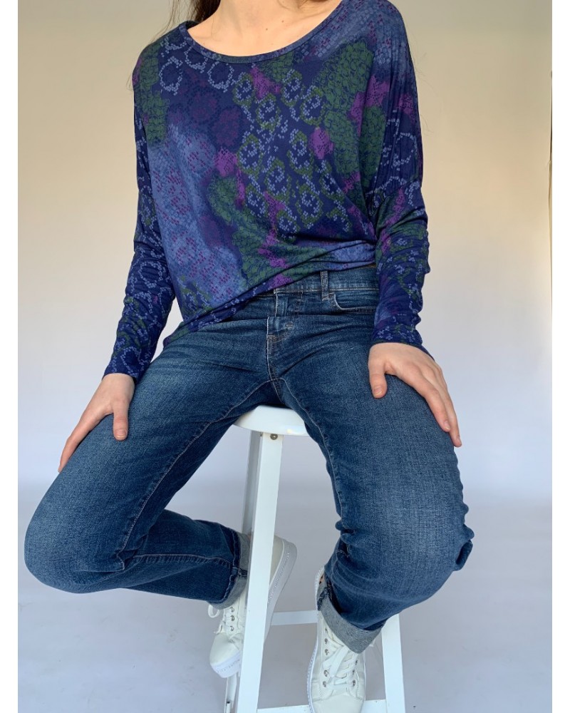 Navy Reptile Easy Jersey Top