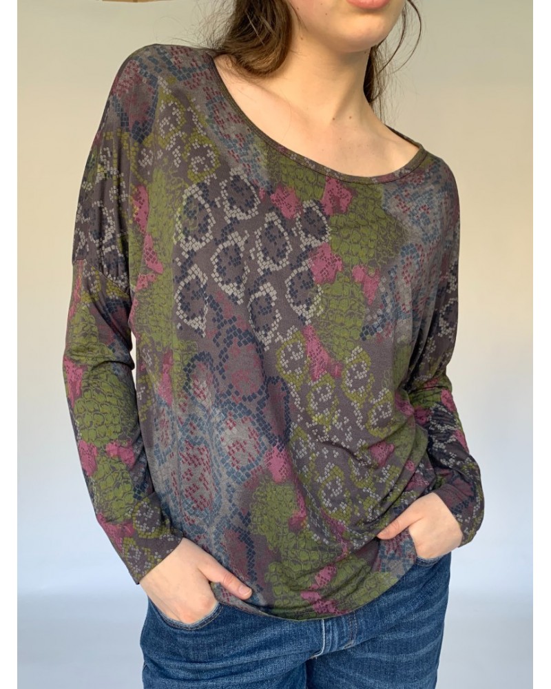 Brown Reptile Easy Jersey Top