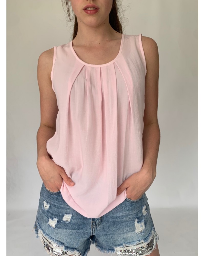 Light Pink Sleeveless Easy Top 