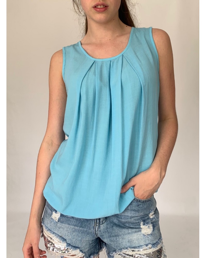 Turquoise Sleeveless Easy Top 