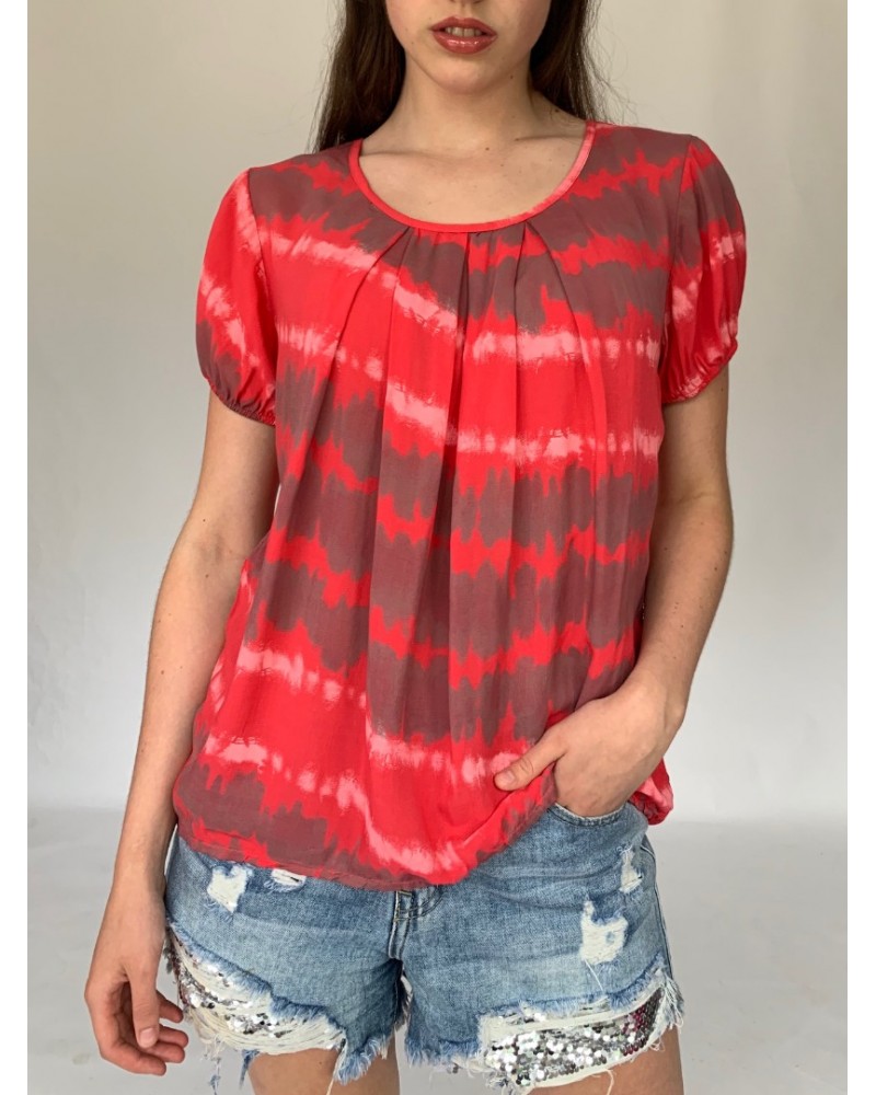 Red Tie Dye Easy Top 