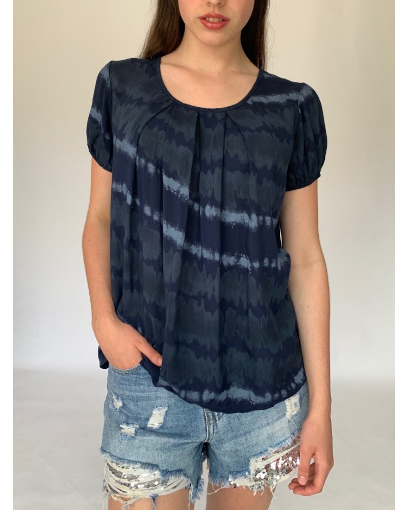 Navy Tie Dye Easy Top