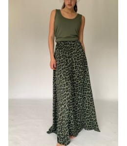 Military Abstract Extra Long Maxi SKirt