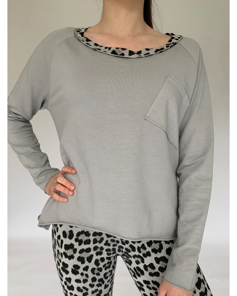 Abstract Trim Sweat Light Grey