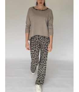 Abstract Trim Sweat Light Beige