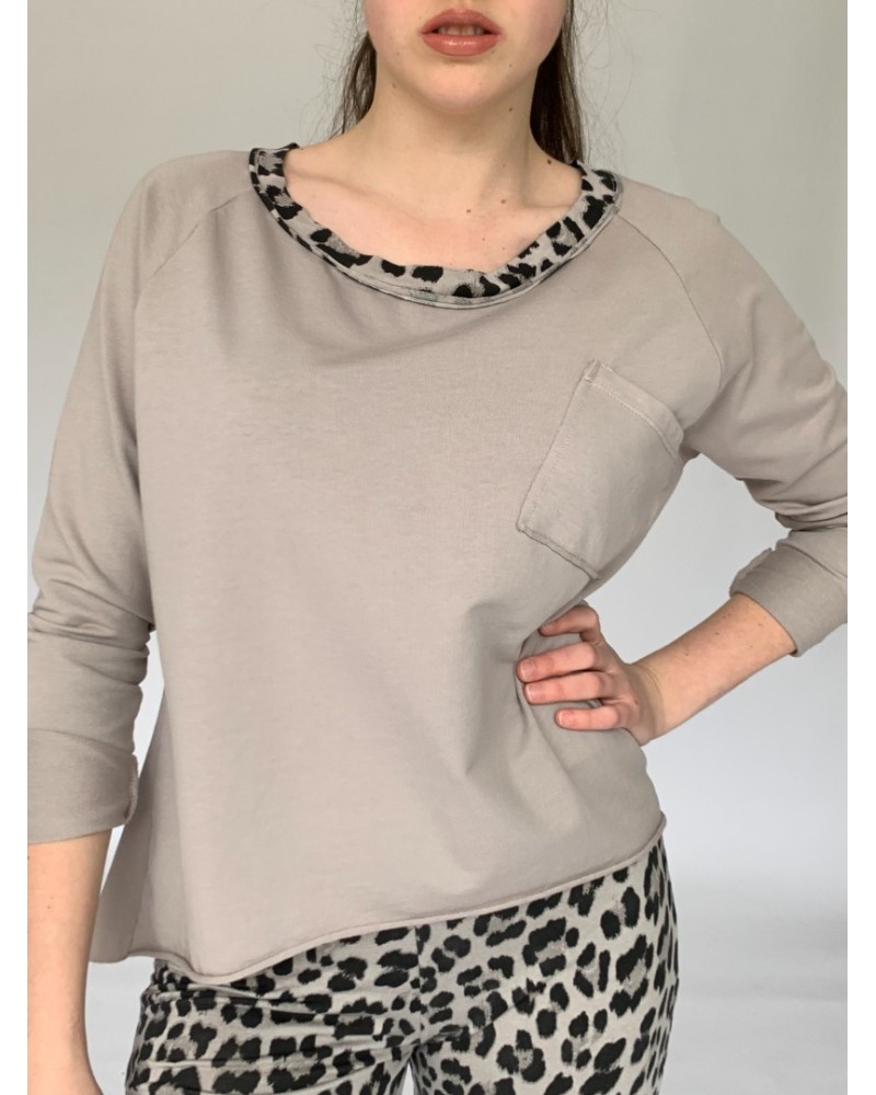 Abstract Trim Sweat Light Beige