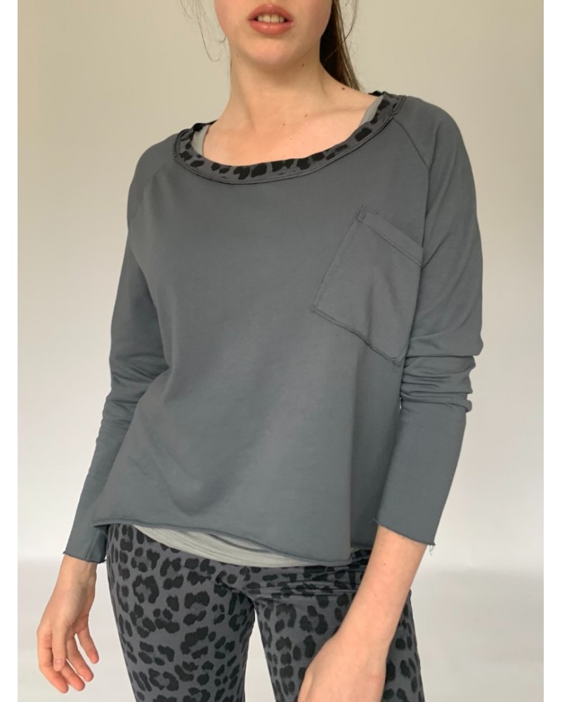 Abstract Trim Sweat Dark Grey