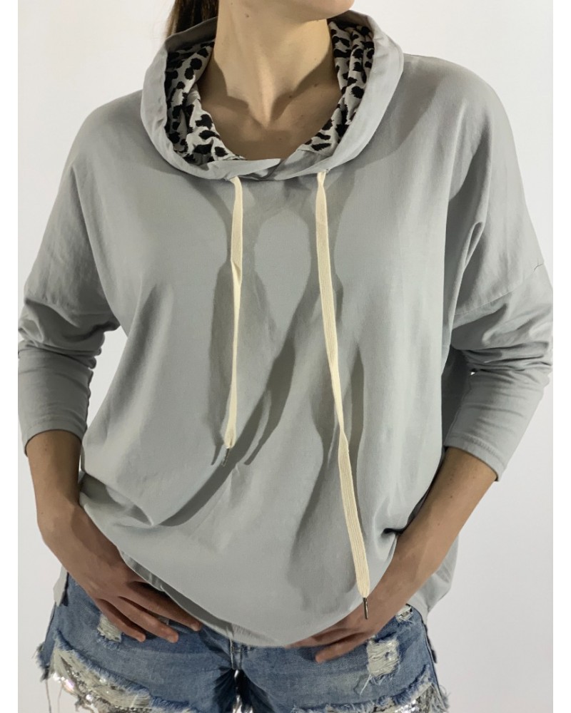 Abstract Hoodie Light Grey