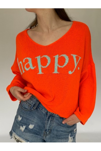 Orange Happy Knit