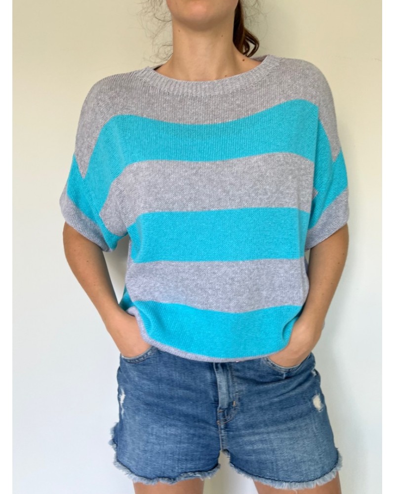 Stripe Knit Turquoise