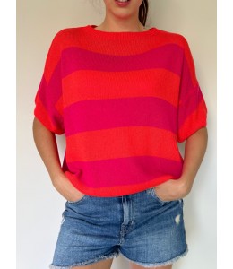 Stripe Knit Orange/Fuscia