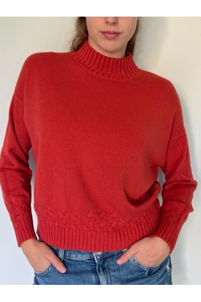 Border Knit Red