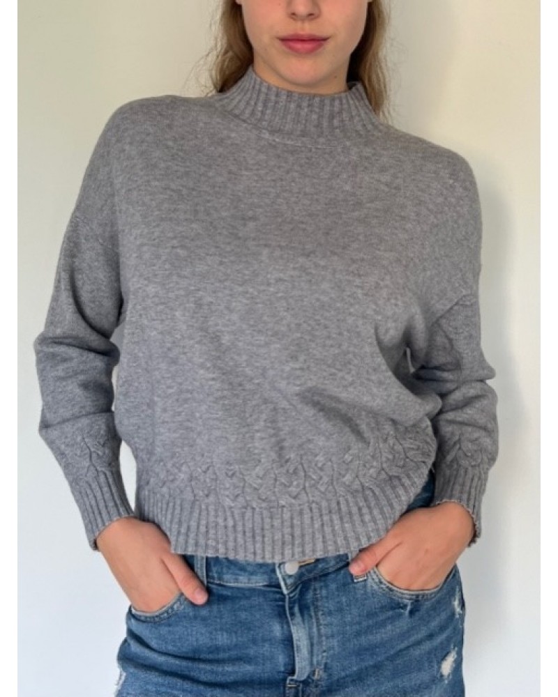Border Knit Grey