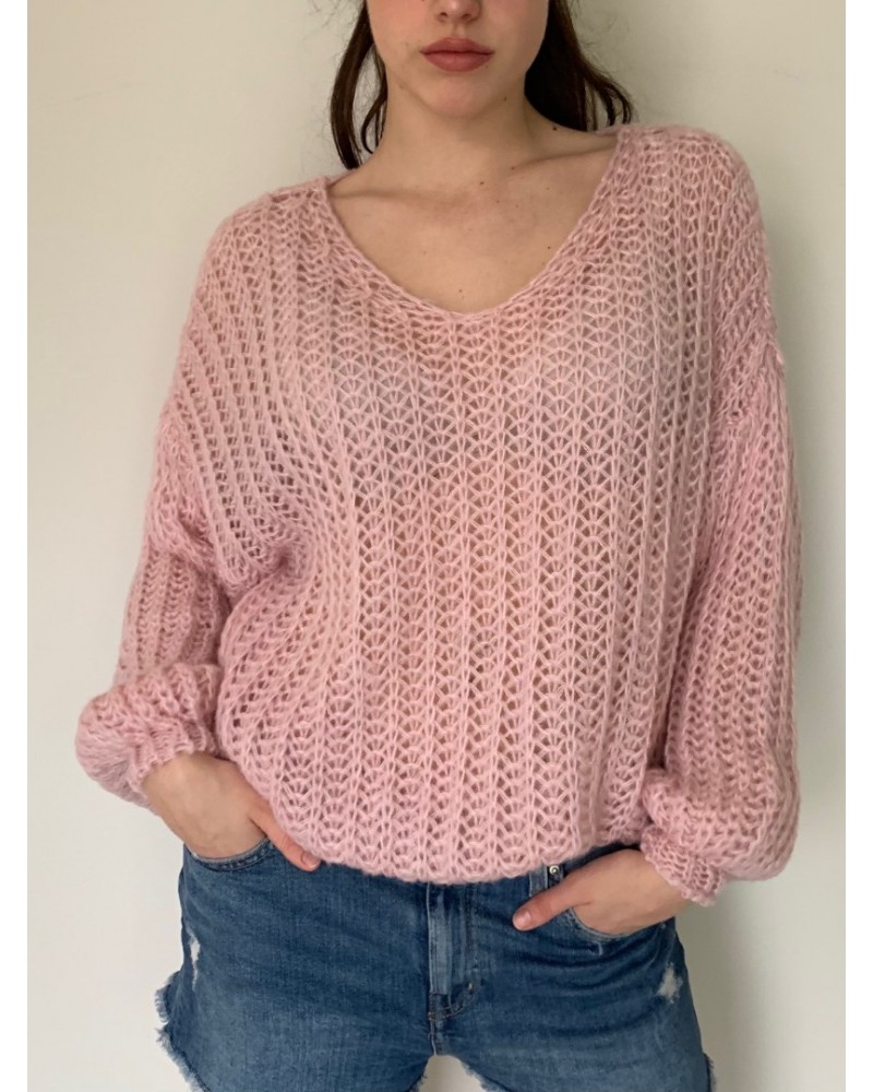 Boho V Neck pale Pink