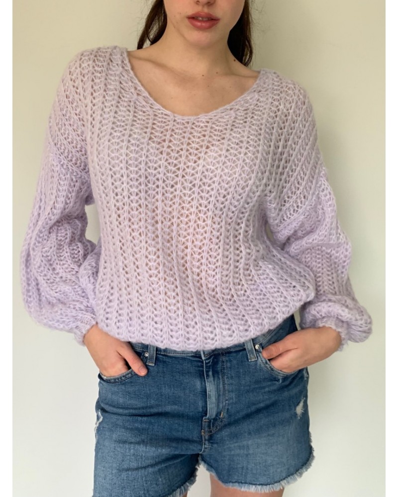 Boho V Neck Pastel Lilac