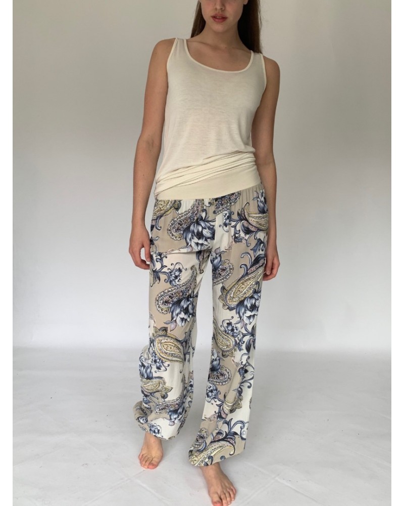 Light Beige Paisley Jersey Slouchies 