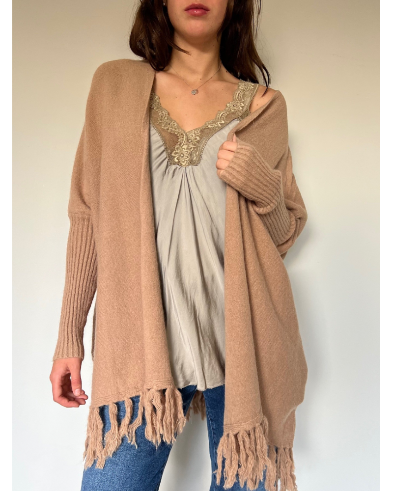 Tassle Throw on Toffee