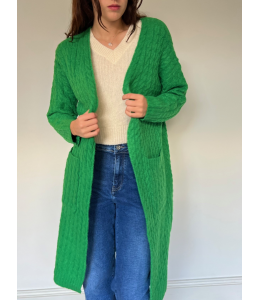 Cabled Jacket Knit Green