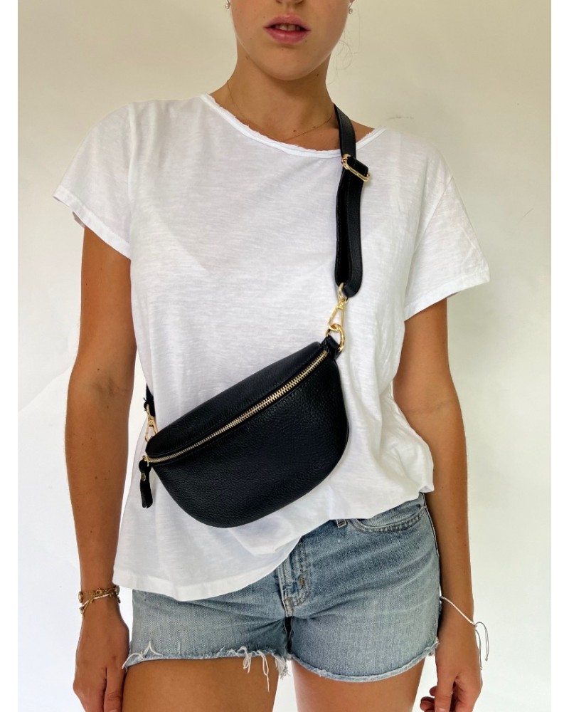 Navy Banana Bag 