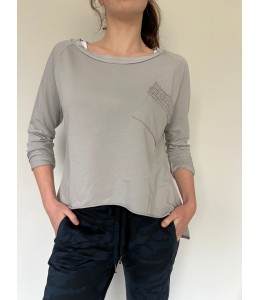 Lace Sweatshirt Light Grey