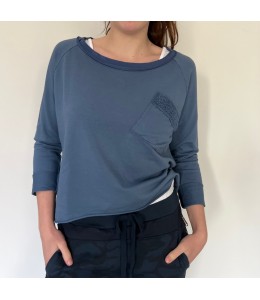 Lace Sweatshirt Denim