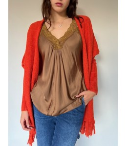 Tassle Throw on Orange 