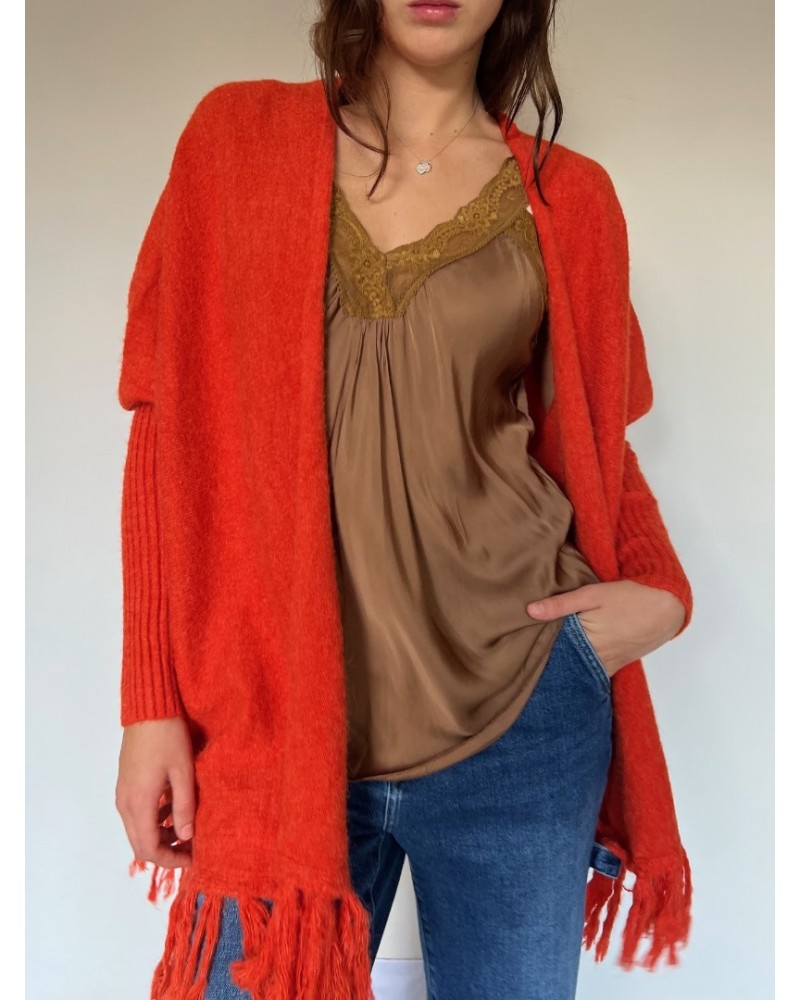 Tassle Throw on Orange 
